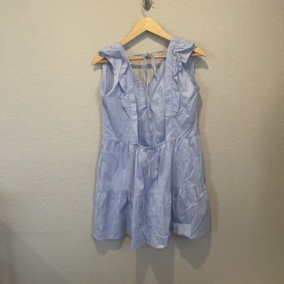 Nordstrom CENY Ruffle Dress XL Vneck Sleeveless Cotton Made In USA NWT - Picture 4 of 9